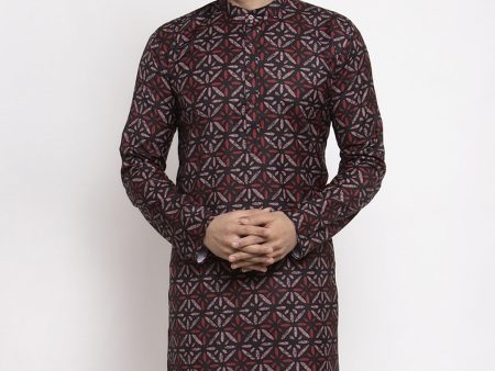 Jompers Men Brown Printed Kurta Only Hot on Sale