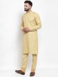 Jompers Men Beige Solid Kurta with Churidar on Sale