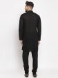 Jompers Men Black Chikan Kurta with Churidar For Cheap