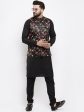 Jompers Men Black Printed Satin Nehru Jacket Sale