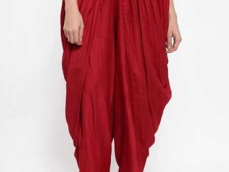 Jompers Women Maroon Solid Dhoti Supply