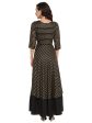 Ahalyaa Black & Golden Striped Layered Maxi Dress Supply