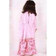 Little Bansi Girls Pink Floral print Kurta Frock with Floral Plazzo and Dupatta Discount