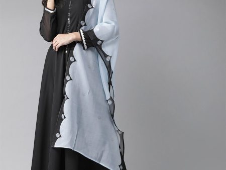 Ahalyaa Black Solid Maxi Dress With Dupatta Hot on Sale