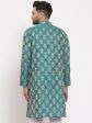 Jompers Men Green Jacquard Kurta Only Online