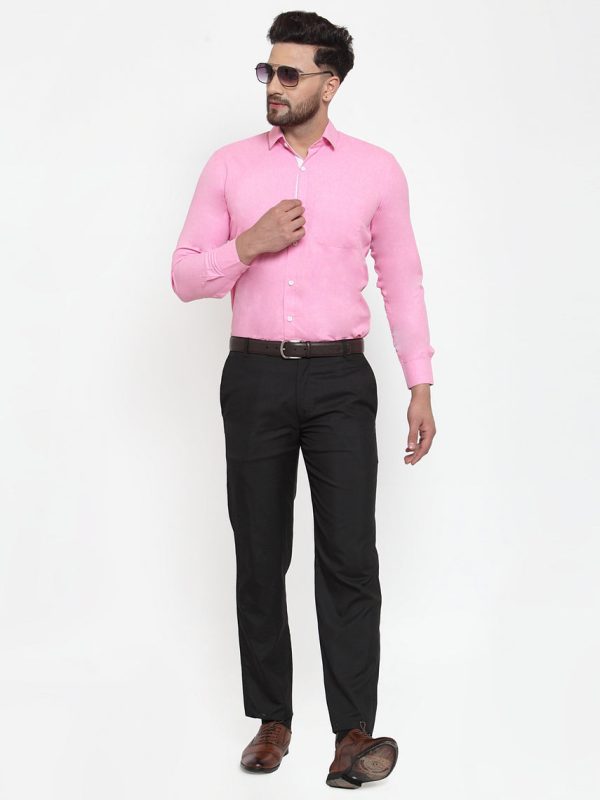 Jainish Pink Formal Shirt with white detailing ( SF 419Pink ) For Sale