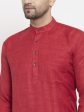 Jompers Men Maroon Self Design Kurta with Pyjamas Hot on Sale