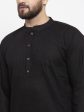 Jompers Men Black & White Solid Pin-tucks Kurta with Churidar Sale