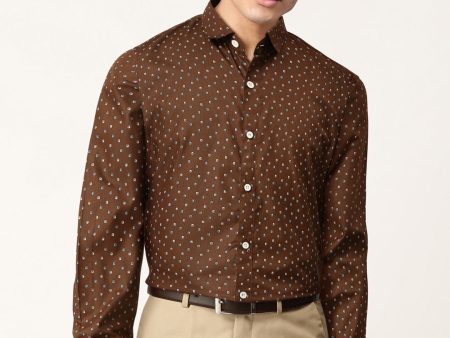 Jainish Brown Men s Cotton Printed Formal Shirts ( SF 716Coffee ) For Cheap