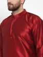 Jompers Men Maroon Solid Kurta with Churidar Cheap