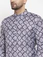 Jompers Men Blue & White Printed Kurta Only Supply