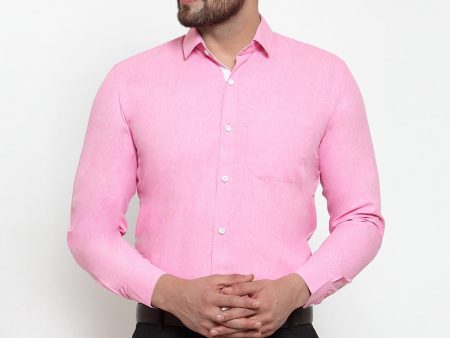 Jainish Pink Formal Shirt with white detailing ( SF 419Pink ) For Sale