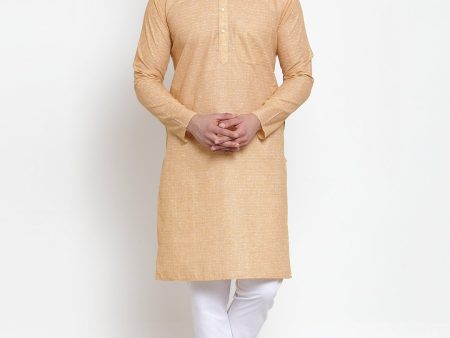 Jompers Men Orange Self-design Kurta with Churidar Online