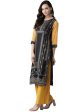 Ahalyaa Black & Grey Screen Print Straight Kurta For Sale