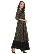 Ahalyaa Black & Golden Striped Layered Maxi Dress Supply