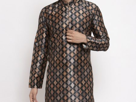 Jompers Men Black Printed Kurta Only Sale