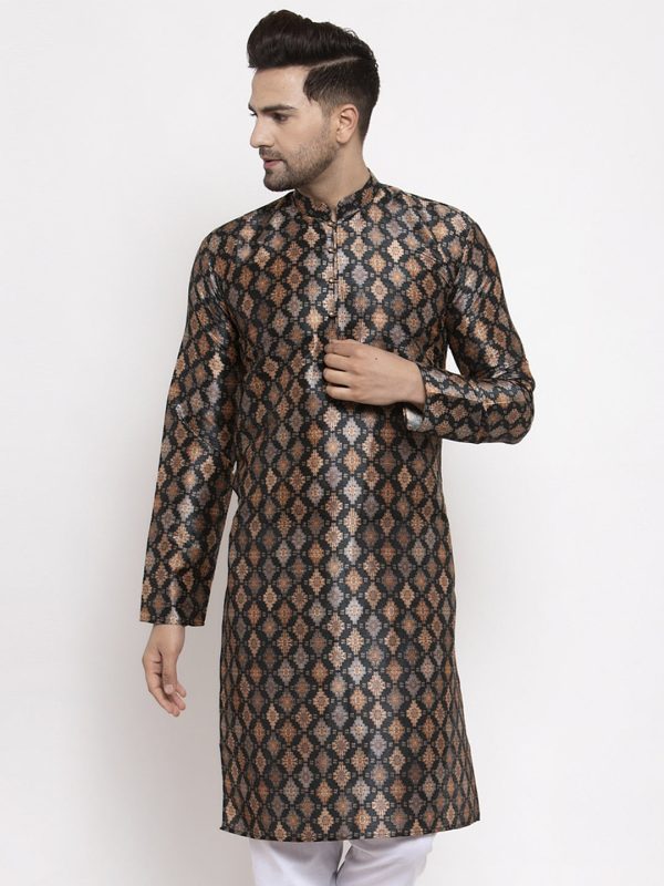 Jompers Men Black Printed Kurta Only Sale