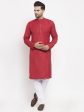 Jompers Men Maroon Self Design Kurta with Pyjamas Hot on Sale