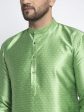 Jompers Men Green & White Woven Design Kurta with Pyjamas Online now