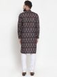 Jompers Men Black & Beige Digital Printed Kurta with Churidar Online