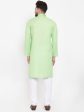 Jompers Men Green & White Embroidered Kurta with Churidar For Cheap