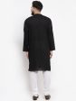 Jompers Men Black & White Solid Pin-tucks Kurta with Churidar Sale