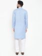 Jompers Men Blue & White Embroidered Kurta with Chudidar Discount