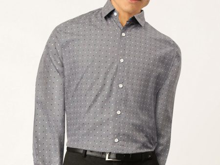 Jainish Grey Men s Cotton Printed Formal Shirts ( SF 716Grey ) For Cheap