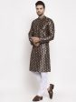 Jompers Men Black Printed Kurta with Pyjamas For Discount