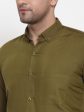 Jainish Green Men s Cotton Solid Button Down Formal Shirts ( SF 713Olive ) Hot on Sale