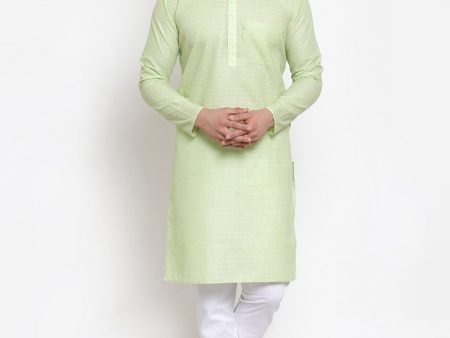 Jompers Men Green Self-design Kurta with Churidar For Cheap