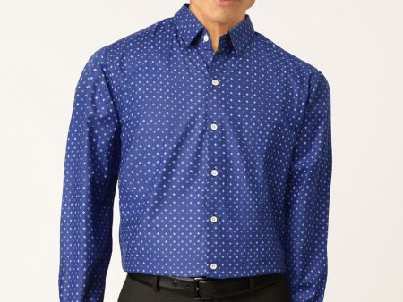 Jainish Blue Men s Cotton Printed Formal Shirts ( SF 716Blue ) Fashion