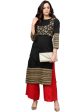 Ahalyaa Black Printed Beautiful Straight Kurta Online Hot Sale