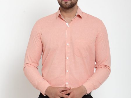 Jainish Redish Orange Formal Shirt with white detailing ( SF 419Starfish-Orange ) Fashion