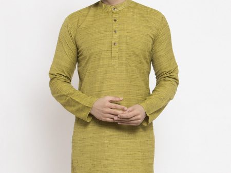 Jompers Men Green Self Design Kurta Only Online