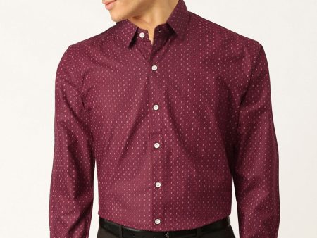 Jainish Purple Men s Cotton Printed Formal Shirts ( SF 716Wine ) Online Hot Sale