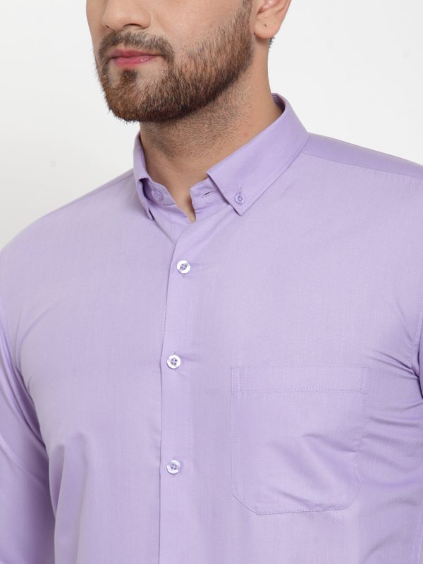 Jainish Purple Men s Cotton Solid Button Down Formal Shirts ( SF 713Light-Purple ) Online Sale