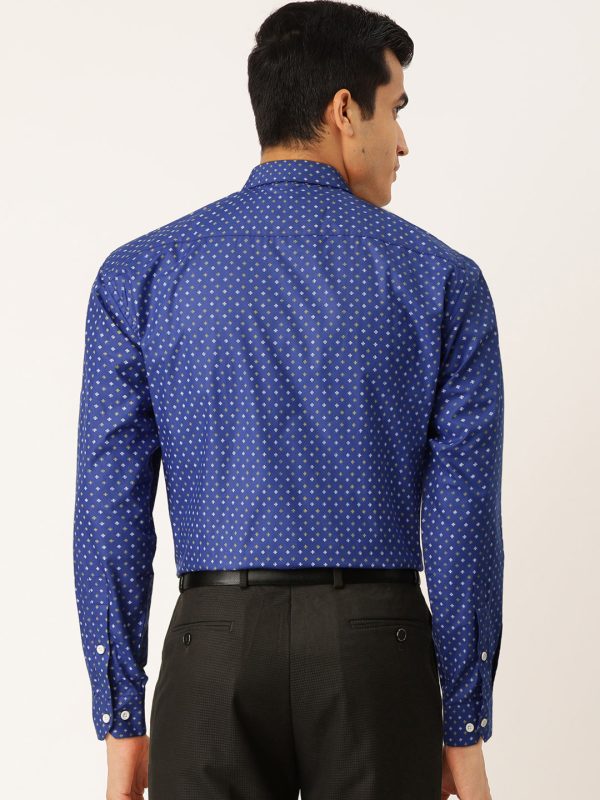 Jainish Blue Men s Cotton Printed Formal Shirts ( SF 716Blue ) Fashion