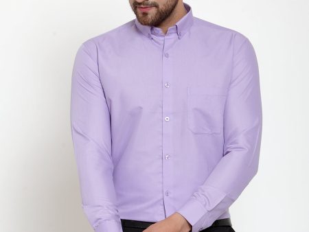 Jainish Purple Men s Cotton Solid Button Down Formal Shirts ( SF 713Light-Purple ) Online Sale