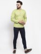 Jompers Men Green Solid Straight Short Kurta Online Sale