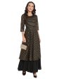 Ahalyaa Black & Golden Striped Layered Maxi Dress Supply