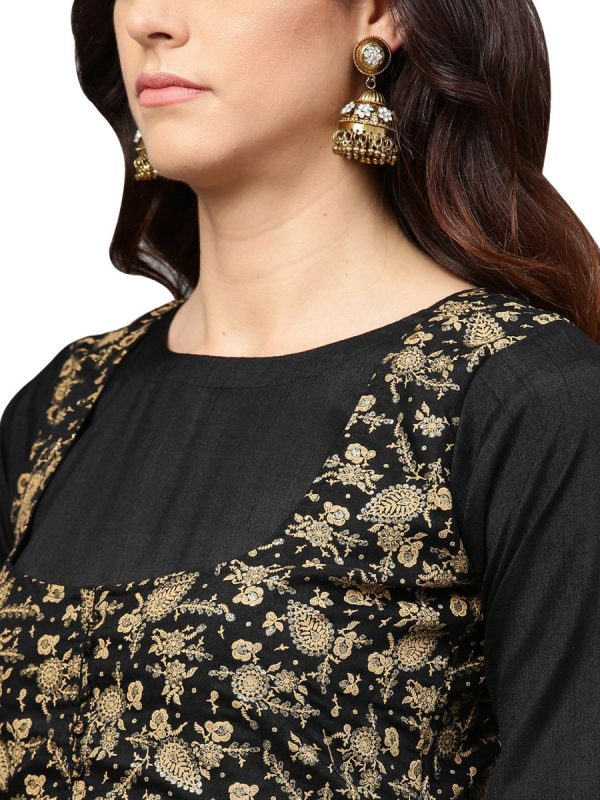 Ahalyaa Black Printed Beautiful Straight Kurta Online Hot Sale