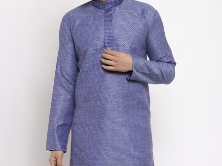 Jompers Men Blue Embroidered Kurta Only Online now