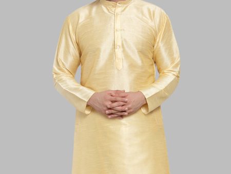 Jompers Men Golden Solid Kurta Only For Cheap