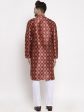 Jompers Men Maroon Printed Kurta Only Online now