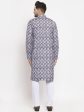 Jompers Men Blue & White Printed Kurta Only Supply