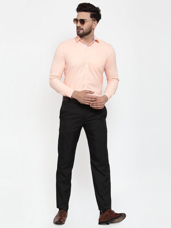 Jainish Orange Formal Shirt with white detailing ( SF 419Orange ) For Cheap