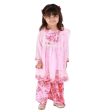 Little Bansi Girls Pink Floral print Kurta Frock with Floral Plazzo and Dupatta Discount