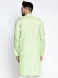 Jompers Men Green & White Self Design Kurta Only Online Hot Sale