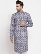 Jompers Men Blue & White Printed Kurta Only Supply